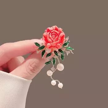 Китайский стиль пион брошь женская роскошная ретро жемчужная булавка цветок ощущение одежда корсаж аксессуары