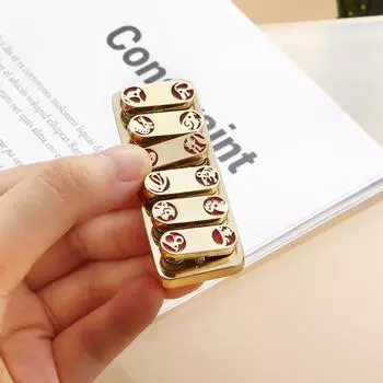 Китайский зодиак Магнитный слайдер Металлическая фиджетная нажимная карточка Мини сенсорные игрушки Гироскоп на кончике пальца Звуковая волна Декомпрессия EDC Игрушки для взрослых золотистый