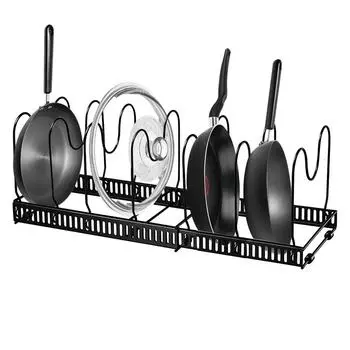 Kitchen Accessories Multi-Functional Adjustable Pan Pot Storage Organizer Dish Bowl Drying Shelf Cookware Storage Rack