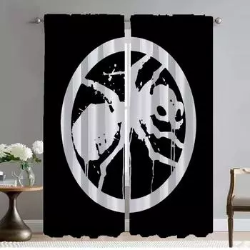 Kitchen Curtains 2 Pieces Ant Curtains for Living Room Curtain Tulle for Bedroom Halloween Decoration Partition Shades Blackout W50xH70cmx2pcs-CL