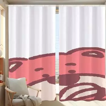 Kitchen Curtains for Living Room 2 Pieces Blackout Curtains Door Curtain S-strawberry B-bear Bedroom Decoration Partition Shade W50xH70cmx2pcs-CL
