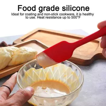 Kitchen Food Grade Non Stick Silicone Spatula Set Heat Resistant Kitchen Silicone Scraper Spatulas for Cooking Baking Tools красный