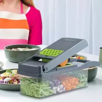 Kitchen Items Multifunctional Vegetable Slicer Shredder with Basket Fruit Slicer Potato Shredder Carrot Grind Home Gadgets зелёный