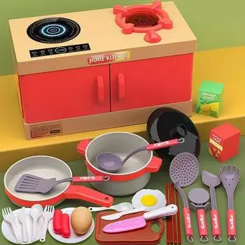 Kitchen Pretend Toy Children Fruit Cutting Simulation Development Emotional Red 33pcs
