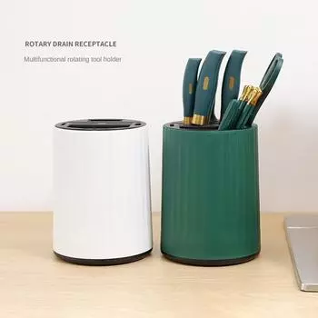 Kitchen Rotating Knife Rack Storage Rack Multi-functional Household Chopsticks Kitchen Knives Tableware Rack Storage Artifact