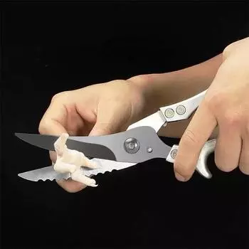 Kitchen Scissors Chicken Bone Kitchen Shears,Duck Fish Cutter Stainless Steel Fish Scissors Scale Clean Cook Scissors чёрный
