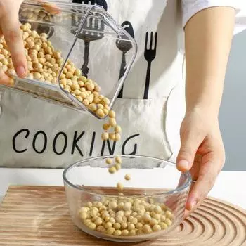 Kitchen Sealed Storage Box Food Preservation Box Sealed Ring Bottles For Bulk Cereals Transparent Keep Fresh Sealed Cans Jars