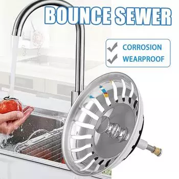 Kitchen Sink Strainer Stopper Stainless Steel Waste Sink Plug Hair Catcher Kitchen Accessories Strainers Bathroom Drains Fi B0E5