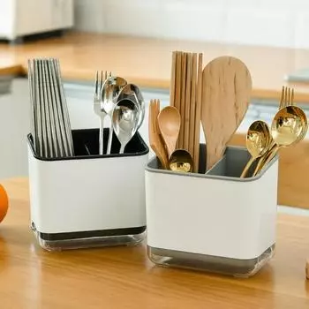 Kitchen Spoon Chopstick Storage Dish Drying Drain Basket Rack Box Drainer Cutlery Holder Shelf Organizer Home Accessories
