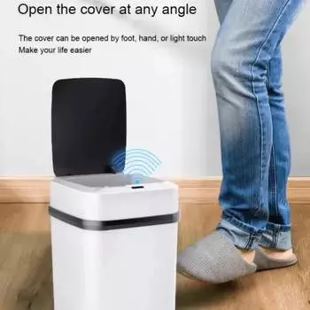 Kitchen Trash Can 13L Bathroom Touch and Pedal Trash Can Smart Garbage Bin Waste Bin Dustbin Trash Can with Lid