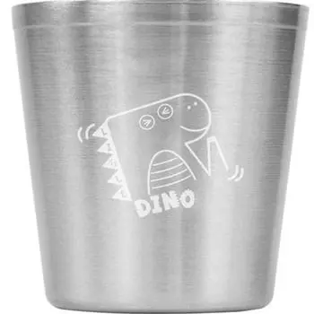 Kitchen U Aiju Dinosaur Двойная чашка из нержавеющей стали, серебро, 1 шт.
