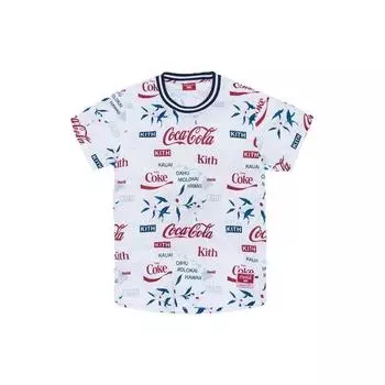 Kith Coca-Cola, Mitchell & Ness Kith X Coca-Cola X Mitchell & Ness Bp Футболка с короткими рукавами с гавайским принтом Топы унисекс Белые KH-002 M