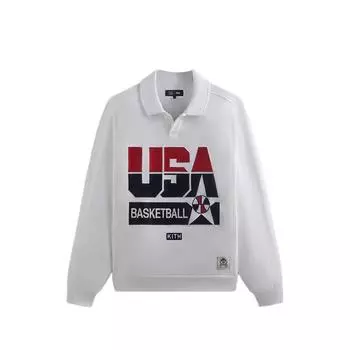 Kith Для баскетбола США Nelson Collared Pullover Белый Мужской Топ KHM032277-101 S