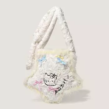 Kitty Star Shaped Cartoon Plush Bag With Adjustable Shoulder Straps For Students