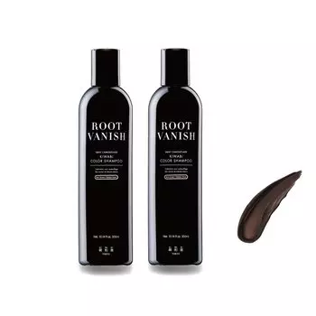 KIWABI Gray Hair Dye Shampoo Dark Brown Set of 2 Color Shampoo for Gray Hair