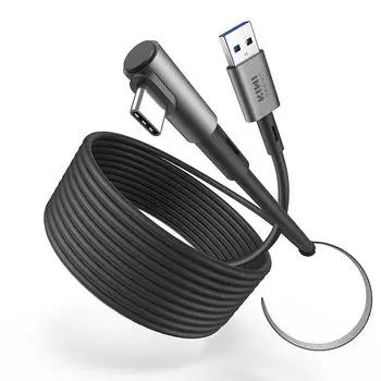 KIWI design 5M соединительный кабель Oculus/Meta Quest 3S/Quest 3/Quest 2/Pro/Pico 4 аксессуара USB Совместимость с соединительным кабелем 3.0 5 Поддерживает сверхскорости