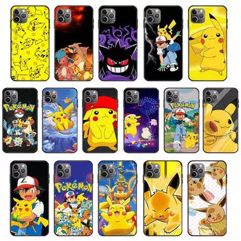 Мягкий чехол KK-46 Pokmon для Samsung A04s A05s A10s A11 A12 A14 A15 A22 A23 A32 A50S M31 M51 M52 M53 A25 A30S A51 A52 A55 A70 A71 A72 S10 S9 Samsung A34 5G эбеновый