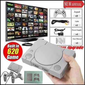 Классическая игровая консоль, 8 бит для PS1, мини-домашняя развлекательная система для энтузиастов, ретро встроенная игровая консоль 620 Action Games Double Battle