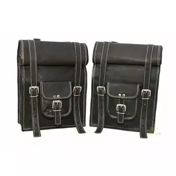 Классическая седельная сумка, набор из 2 шт., мотоциклетная сумка Postman, сумка для велосипеда черного цвета. 9 x 5 x 11 in чёрный