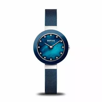 Классические часы Синие [Bering] 11429-387 серебряный