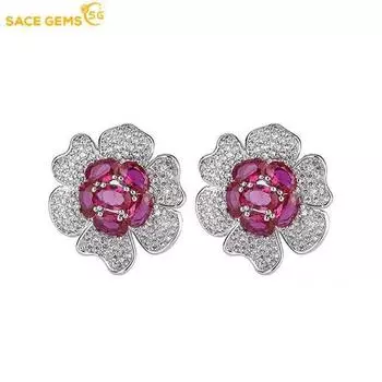 Классические роскошные серьги SACE GEMS с цирконием для женщин, подарки на свадьбу красный