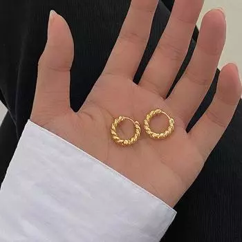 Классические серьги-кольца в форме кручения из металла, корейские простые аксессуары, готическая вечеринка для женщин и девочек, модные ювелирные изделия, подарок для студента