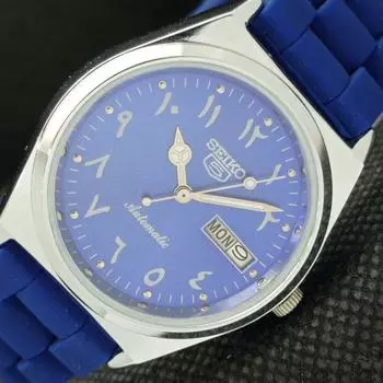 КЛАССИЧЕСКИЕ ЯПОНСКИЕ SEIKO 5 МУЖСКИЕ АВТОМАТИЧЕСКИЕ 6309A ВОССТАНОВЛЕННЫЕ СИНИЕ ЧАСЫ С ЦИФЕРБЛАТОМ a425764-2 R1028-a425764