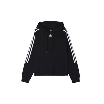 Классические женские худи с 3 полосками Adidas, черные GL1460
