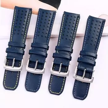 Классический для мужчин CITIZEN Blue Angel радиоволновые часы AT8020-54L/8020-03L/JY8078 изогнутый конец ремешок для часов из натуральной кожи браслет ремешок 22 23 22mm