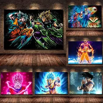 Классический японский аниме Dragon Ball Goku плакат холст картина детский подарок росписи гостиная спальня дома настенная картина украшение без рамки 21*30cm No Frame