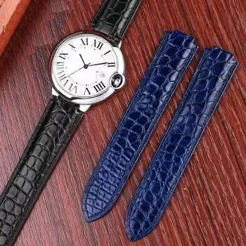 Классический ремешок из крокодиловой кожи для часов Cartier Blue Balloon WSBB0025 W69012Z4 Polo для мужчин и женщин, ремешок для часов 8x14 мм, браслет 12x20 мм 16-8mm