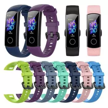 Классический сменный браслет для Honor Band 5 4, силиконовый ремешок для часов