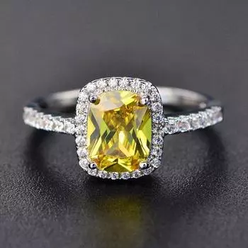 Классическое 100% серебро 925 пробы с цитрином и сапфиром, белое золото, парное кольцо на годовщину, ювелирные изделия высокого качества, размеры 5–11 5 розовый