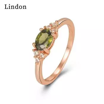 Классическое кольцо Lindon из медного сплава с цирконием, женские ювелирные изделия, свадебный подарок для вечеринки 6 розового золота