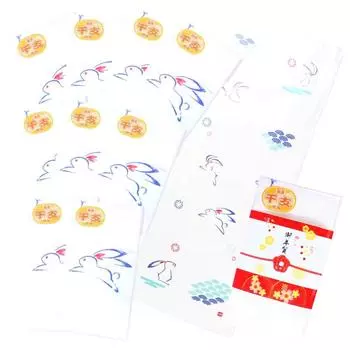 Кластер Good Made in Japan Tenugui Set New Card of Luck/Blessing/Zodiac Year s [Rabbit Tenugui/Set 10]