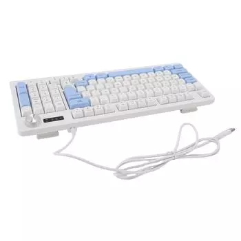 Клавиатура 93 клавиши с динамической RGB-подсветкой, эргономичный дизайн, проводная игровая клавиатура с ручкой регулировки громкости для