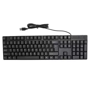 Клавиатура K1800 Minority Language Keyboard, 104 клавиши, кабель 4,2 фута, эргономичный дизайн, проводная игровая клавиатура USB English