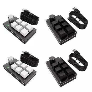 Клавиатура с макросами Bluetooth USB, 6 клавиш, 1 ручка, программирование, механическая клавиатура, горячая замена, настраиваемая клавиатура, RGB, мини-игровая клавиатура