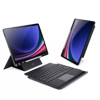 Клавиатура с трекпадом для Samsung Galaxy Tab S7 S8 S9 FE Plus S6 Lite A8 2021, съемный чехол для клавиатуры Magic с подставкой для карандашей For Tab S7 чёрный