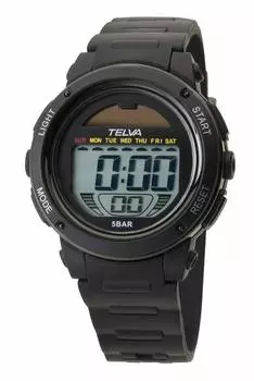 [Klefa] Digital Solar Waterproof Multifunctional Urethane Strap TE-D192-BK Men s Black