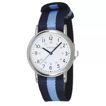 [Klefa] Wristwatch Analog Watch Waterproof Nylon Strap 190277 Women s Blue