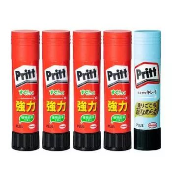 Клей-карандаш PLUS Plus Pritt, обычный размер 10 г, 4 шт. + гладкий, 1 шт. NS-701-41SM / 29-755