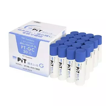 Клей-карандаш Tombow стирающий PiT G размер 20 штук (цвет исчезает) (40г) ПТ-ГЦ-20П