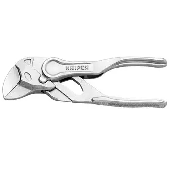 Клещи-гаечные ключи Knipex XS и гаечный ключ в одном инструменте хромированные, рельефные, шероховатая поверхность 100 мм 86 04 100 BK