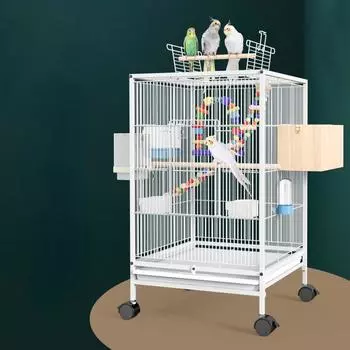 Клетка для птиц с кормушкой для птиц гнездо для птиц ящик для разведения игрушек гнездо из травы декоративная вилла большая клетка для птиц белый