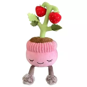 Клубника милый мультфильм керамический орнамент плюшевая игрушка кукла настольное украшение 1 шт 11.8 дюймов One Size розовый