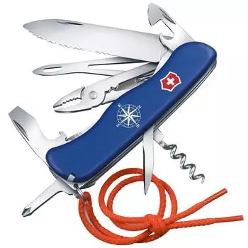 Ключ-скоба для ножа VICTORINOX Skipper Blue, оснащенный шипом Marlin Spike, швейцарский многофункциональный инструмент с 18 функциями [] 0.8593.2W синий