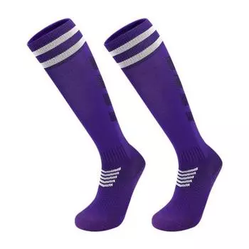 Knee High Soccer Socks for Men Women Stretchy Compression High Tube Socks Striped Athletic Socks for Football Baseball Softball фиолетовый