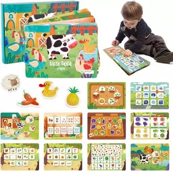 Книга Монтессори для детей 2, 3, 4 лет, обучающие сенсорные наклейки, книги для малышей, довольно книга, детские игрушки Монтессори