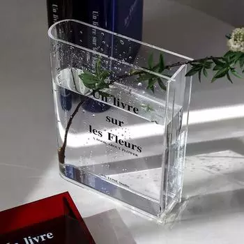 Книга Прозрачная Акриловая Ваза Прозрачная Книга Ваза для Цветов INS Ваза Настольное Украшение Дома Гидропонная Настольная Цветочная Композиция